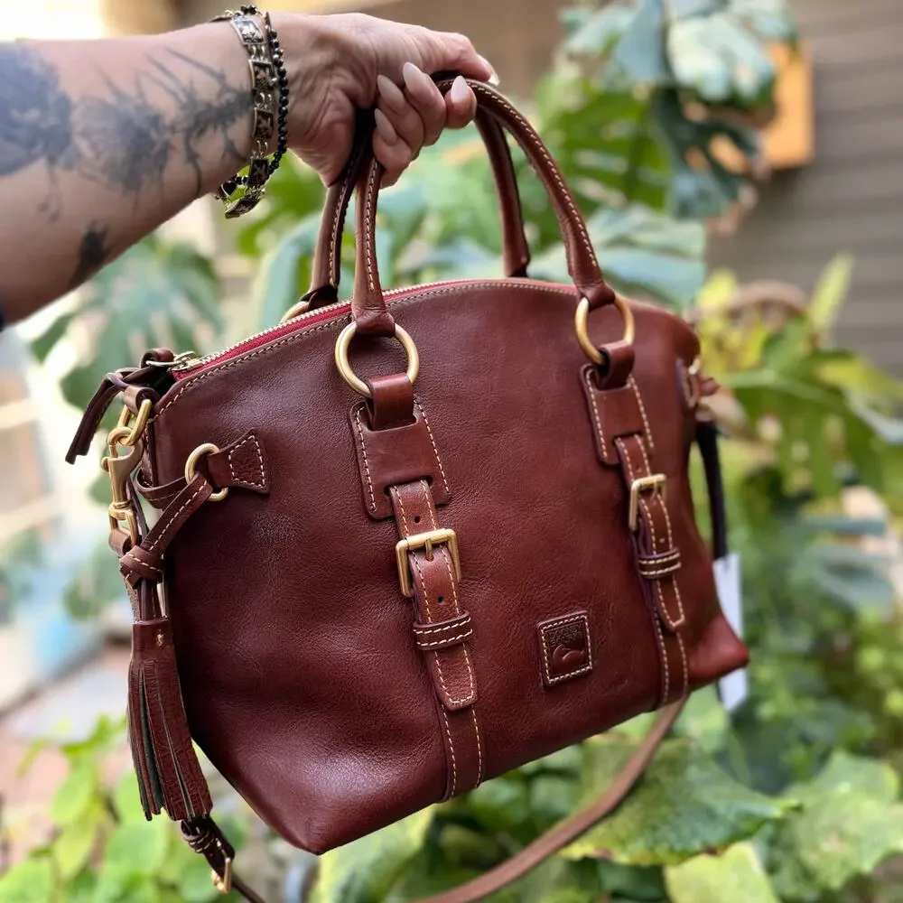Dooney & Bourke Florentine Bristol Satchel – Chestnut Vacchetta Leather